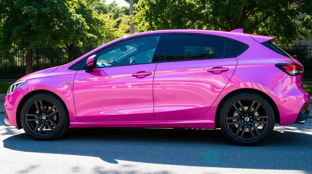 Pink Vinyl Wrap Car