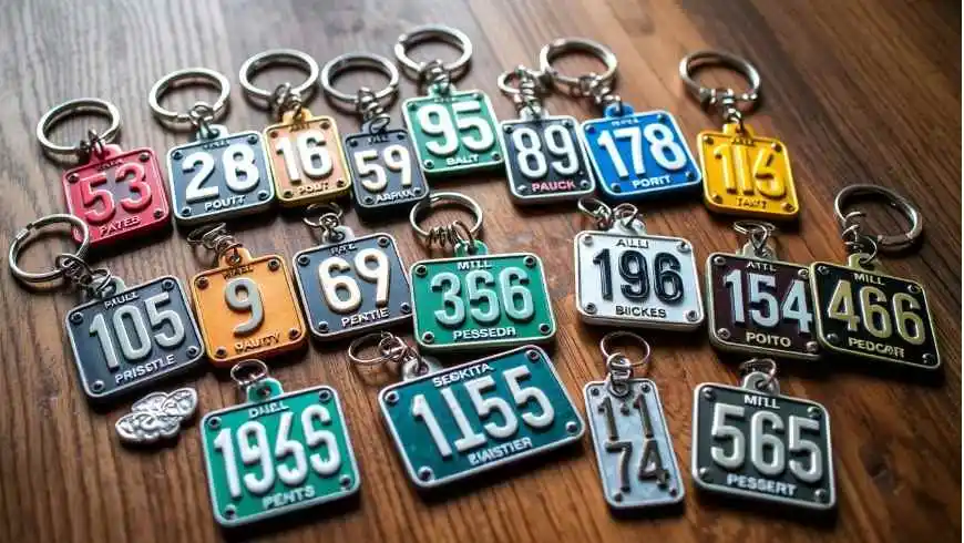 Number plate keychain for bike