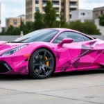 Pink Vinyl Wrap Car