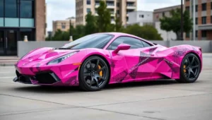 Pink Vinyl Wrap Car