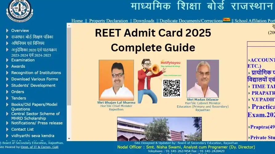 REET Admit Card 2025