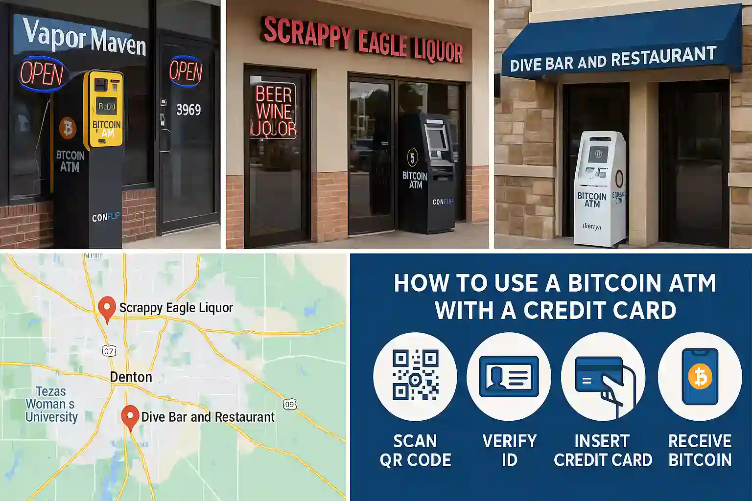 Bitcoin ATM with Credit Card in Denton